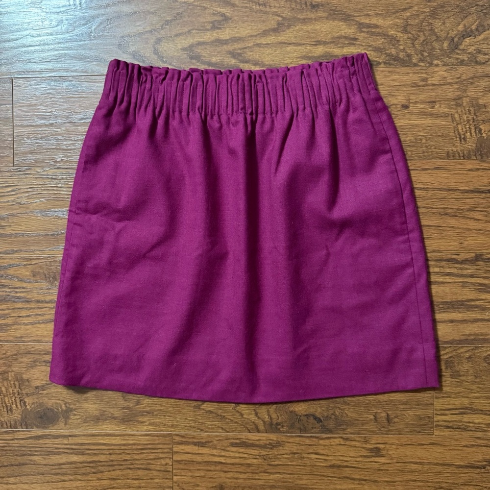 J. Crew Pull On Wool Sidewalk Skirt Raspberry Size 6